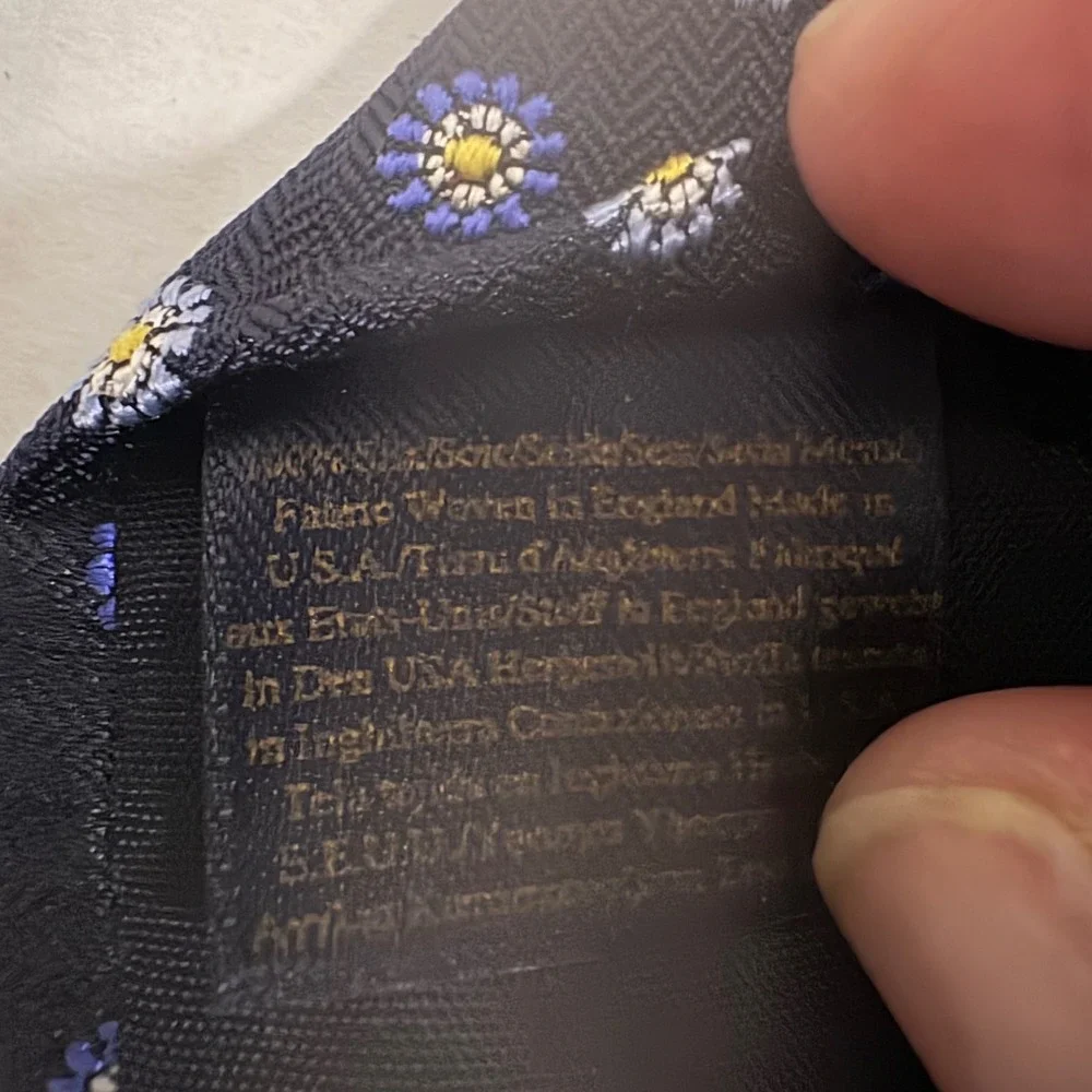 Brooks Brothers Makers Necktie Men's Silk Blue Floral Made‎ in USA England